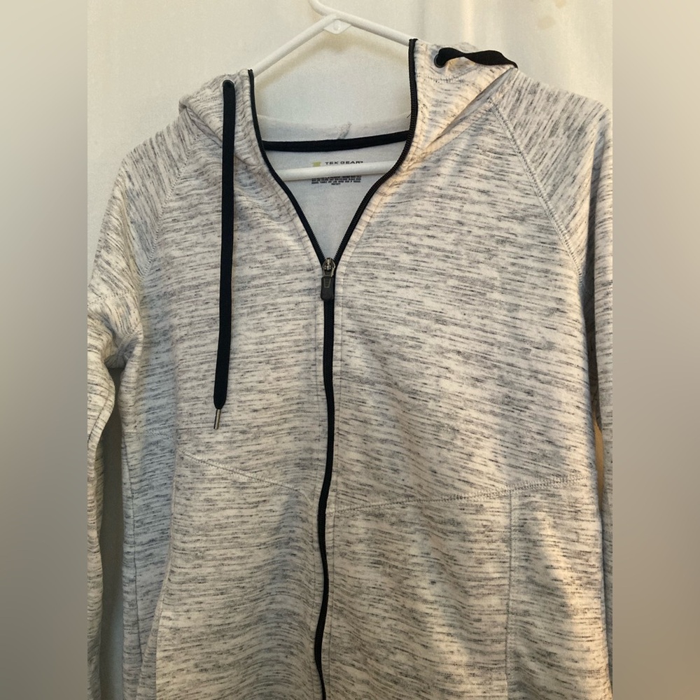 Tek Gear White & Black Front Zip Hoodie Size M - Picture 2 of 8